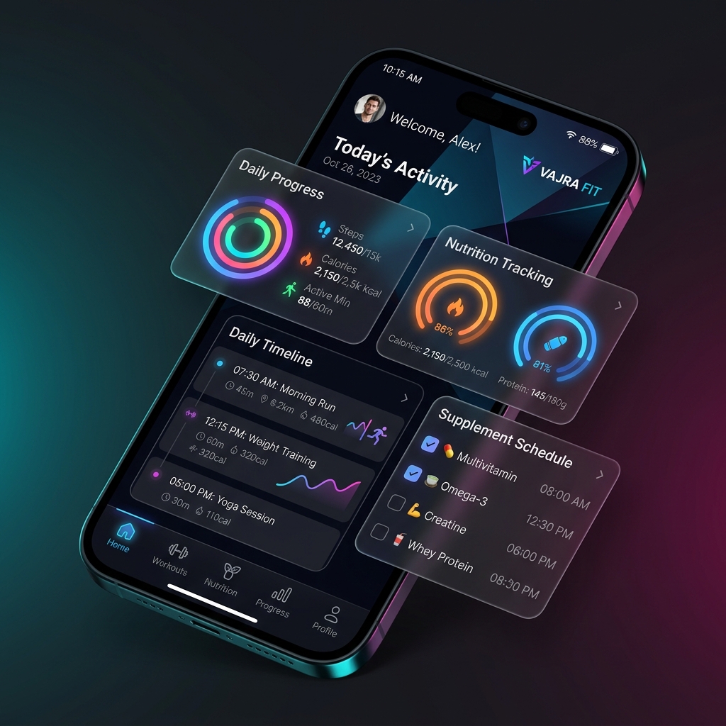 VajraFit Sleek Dashboard Interface